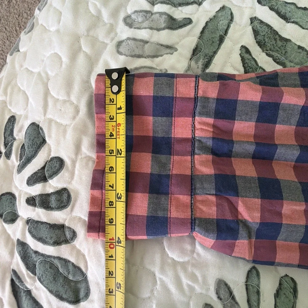Banana Republic Shirt Men Size Large Slim Fit Quilted Gingham Button Down Casual